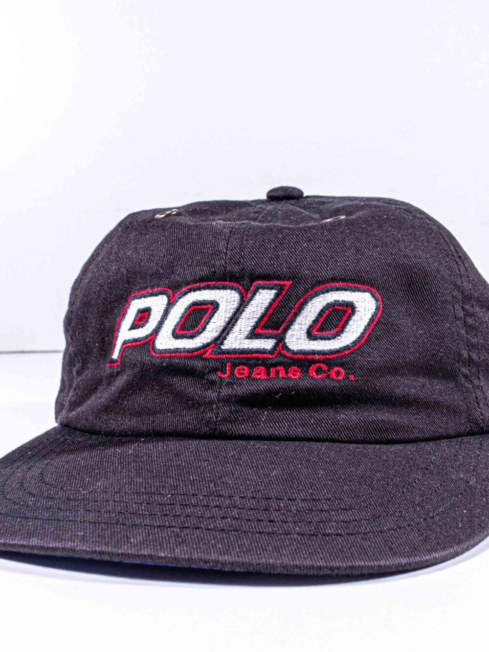 Vintage 90s Polo Jeans Co Ralph Lauren Hat Leather Strapback Cap Logo RL